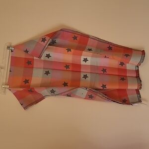 Talbots buffalo plaid stars reversible oblong scarf